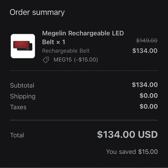 Megelin Rechargeable Red Light Belt - Picture 3 of 3